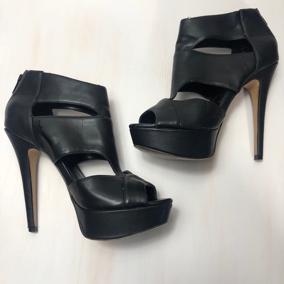 Aldo Black Cage Heels Size 6.5 - Picture 3 of 7